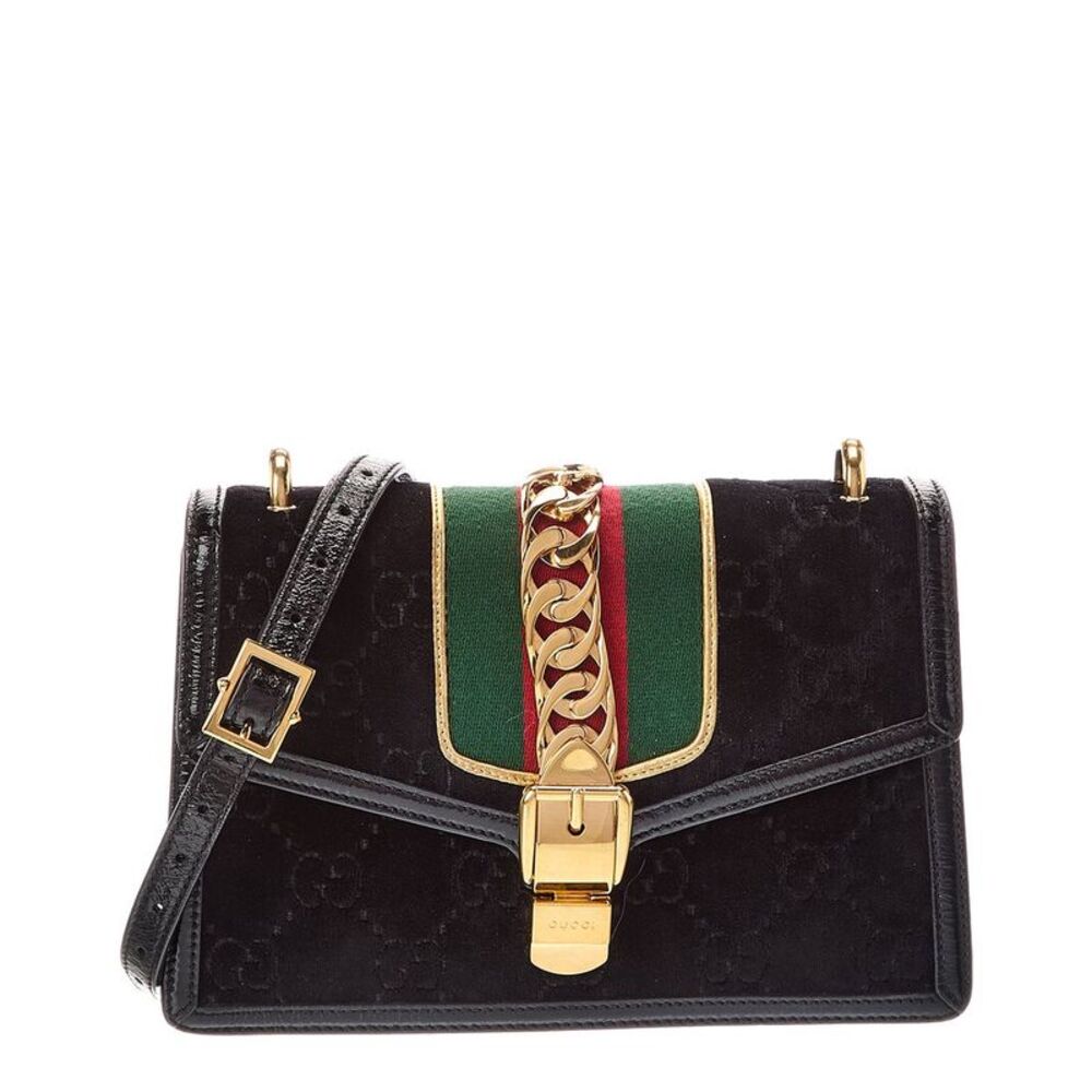Gucci Black Velvet Shoulder Bag (Authentic Pre-Loved)